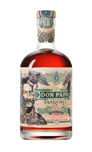 Foto für Don Papa Baroko – Onpack mit Hip Flask (Taschenflasche) Flasche (0,7 Liter)