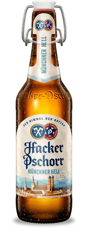 Foto für Hacker Pschorr Münchner Hell Kiste (20 Bügelflaschen à 0,5 Liter)